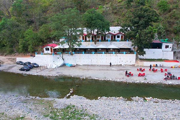 Riverside camp in Rishikesh